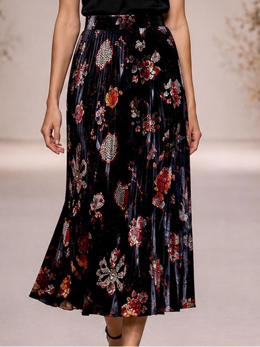 Maeve by Anthropologie Pleated Printed Midi Skirt – Size Large NWOT